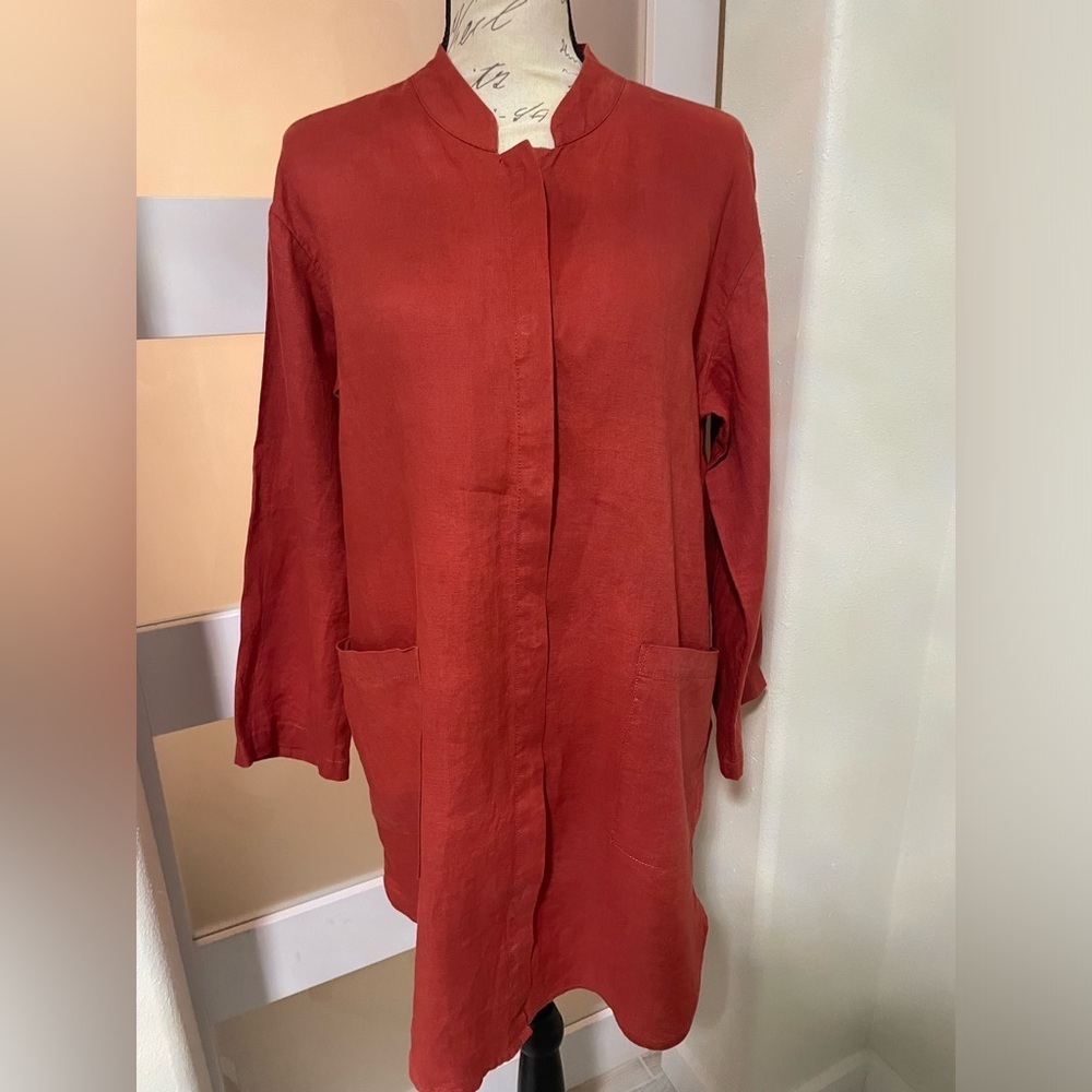 Tahari Red Kaftan Dress SZ small Knee Length EUC